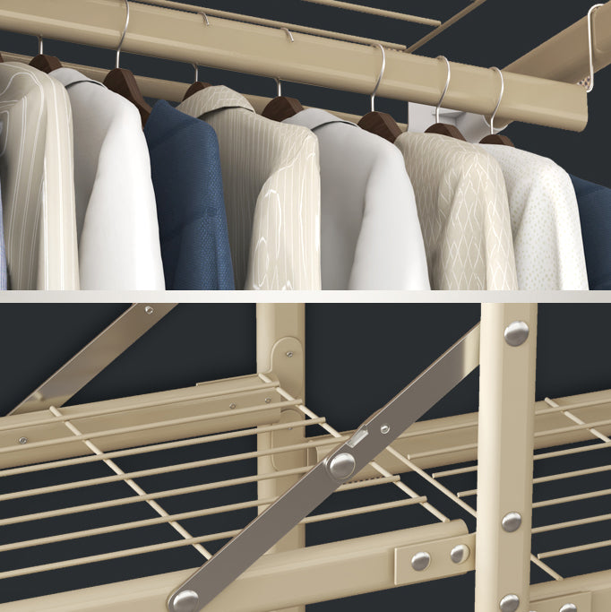 Modern Wardrobe Armoire with Legs Steel Wardrobe Cabinet with Shelves