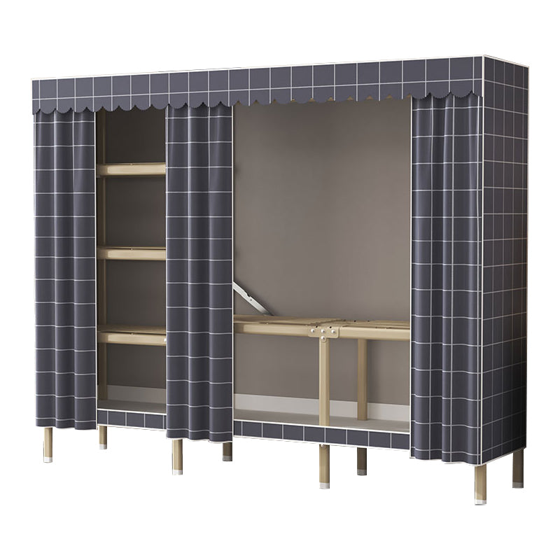 Modern Wardrobe Armoire with Legs Steel Wardrobe Cabinet with Shelves