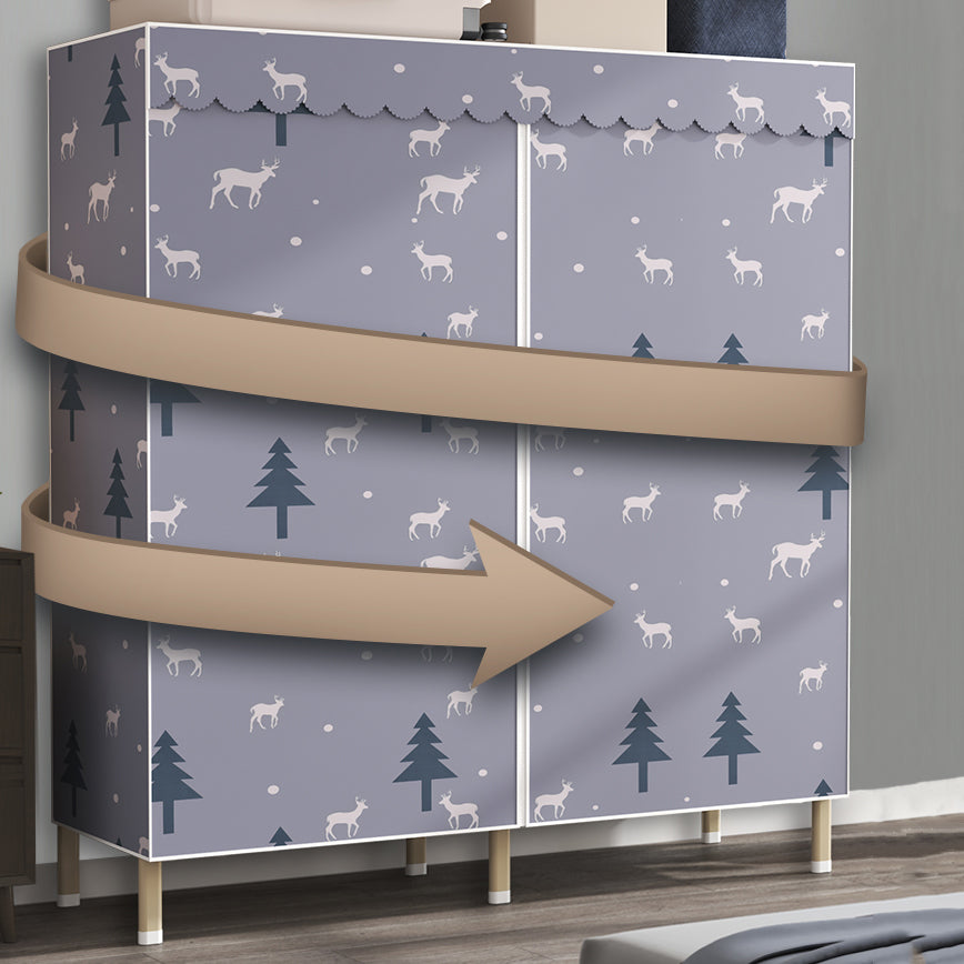 Modern Wardrobe Armoire with Legs Steel Wardrobe Cabinet with Shelves