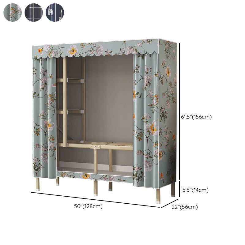 Modern Wardrobe Armoire with Legs Steel Wardrobe Cabinet with Shelves