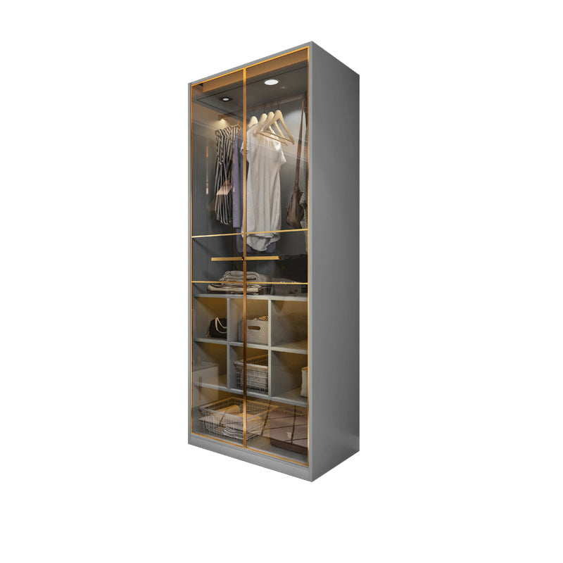 Modern Wooden Wardrobe Cloth Rod Included Wardrobe Closet with Soft Close Door