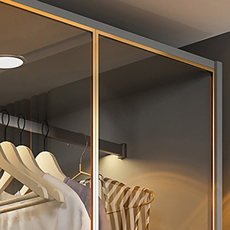 Modern Wooden Wardrobe Cloth Rod Included Wardrobe Closet with Soft Close Door