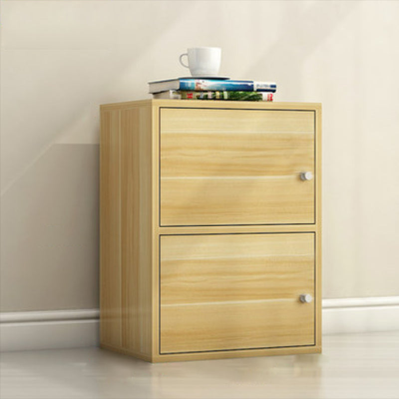 Matte Finish Non-Hanging Armoire Modern Faux Wood Storage Cabinet with Hinged Doors