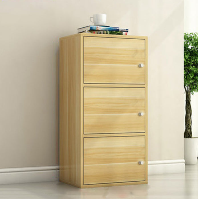 Matte Finish Non-Hanging Armoire Modern Faux Wood Storage Cabinet with Hinged Doors