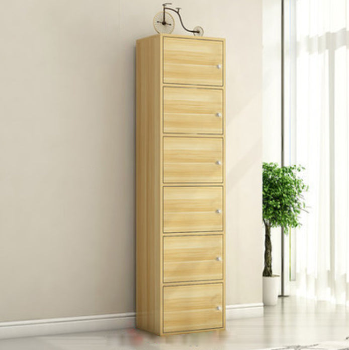 Matte Finish Non-Hanging Armoire Modern Faux Wood Storage Cabinet with Hinged Doors