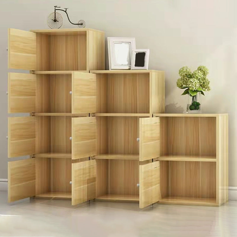 Matte Finish Non-Hanging Armoire Modern Faux Wood Storage Cabinet with Hinged Doors