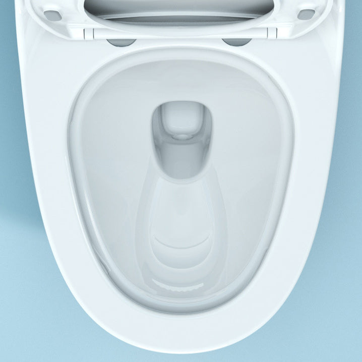 Modern White Siphon Jet Toilet Bowl Floor Mount Flush Toilet with Toilet Seat