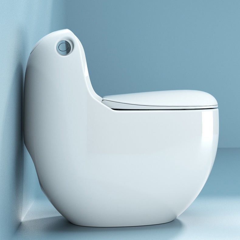 Modern White Siphon Jet Toilet Bowl Floor Mount Flush Toilet with Toilet Seat