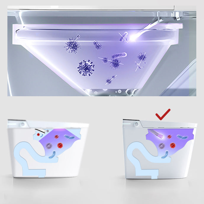 Modern Flush Toilet Heated Seat One-Piece Toilet with Slow Close Seat