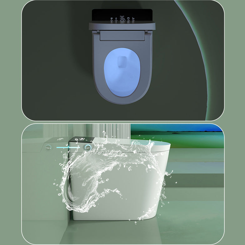 Modern Flush Toilet Heated Seat One-Piece Toilet with Slow Close Seat