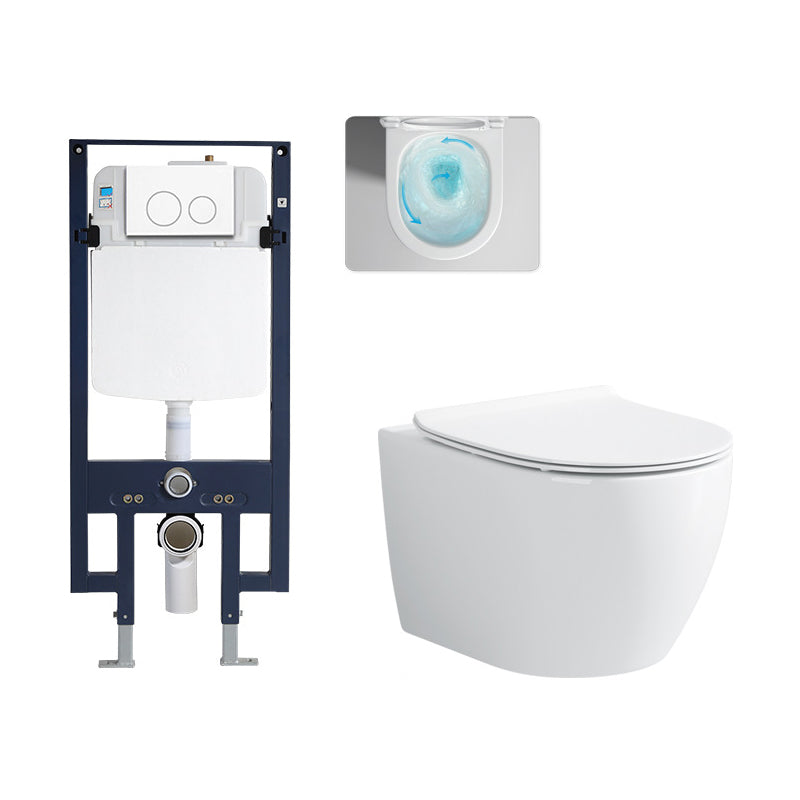 Modern White Flush Toilet Wall Hung One-Piece Toilet with Slow Close Seat