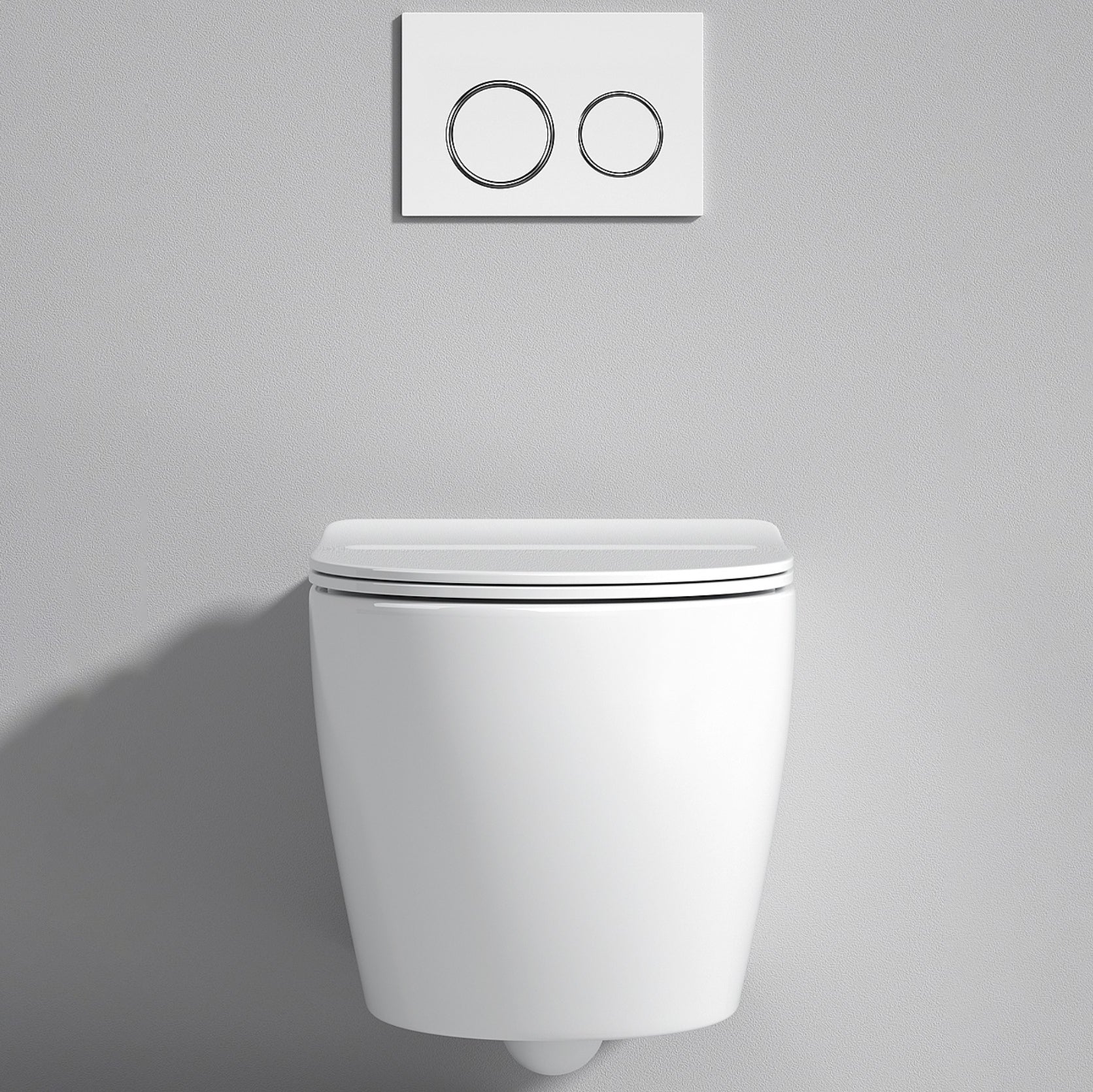 Modern White Flush Toilet Wall Hung One-Piece Toilet with Slow Close Seat