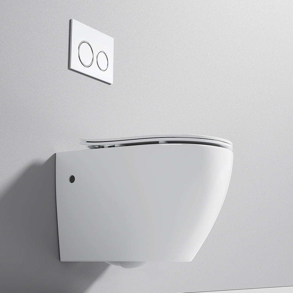 Modern White Flush Toilet Wall Hung One-Piece Toilet with Slow Close Seat