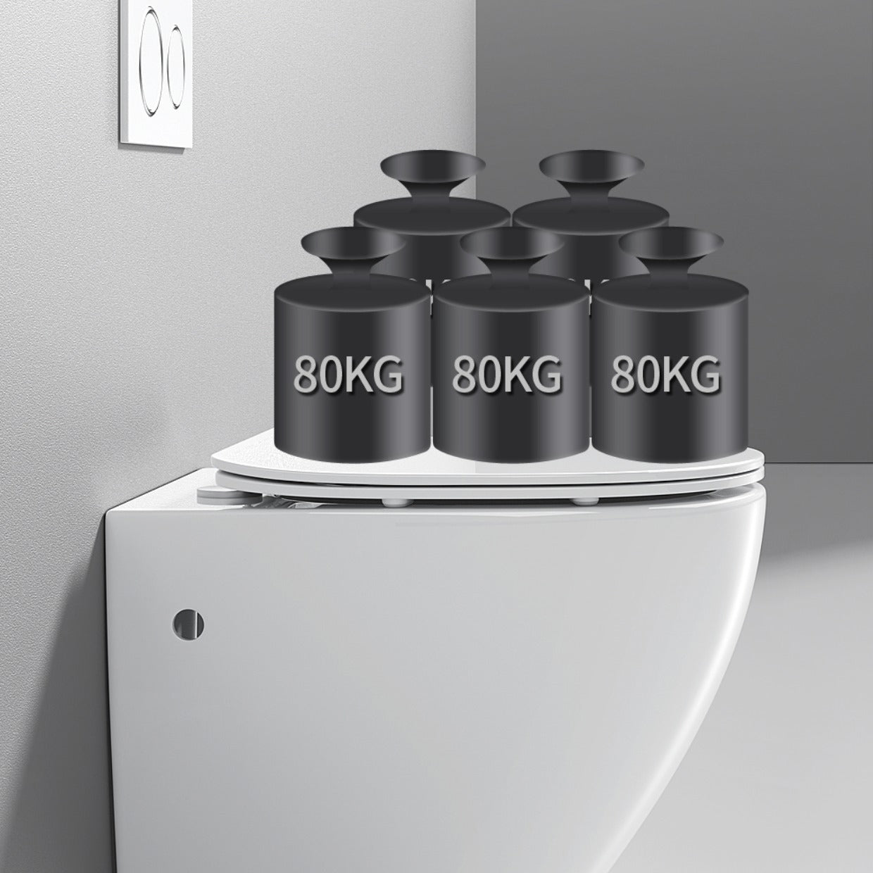 Modern White Flush Toilet Wall Hung One-Piece Toilet with Slow Close Seat