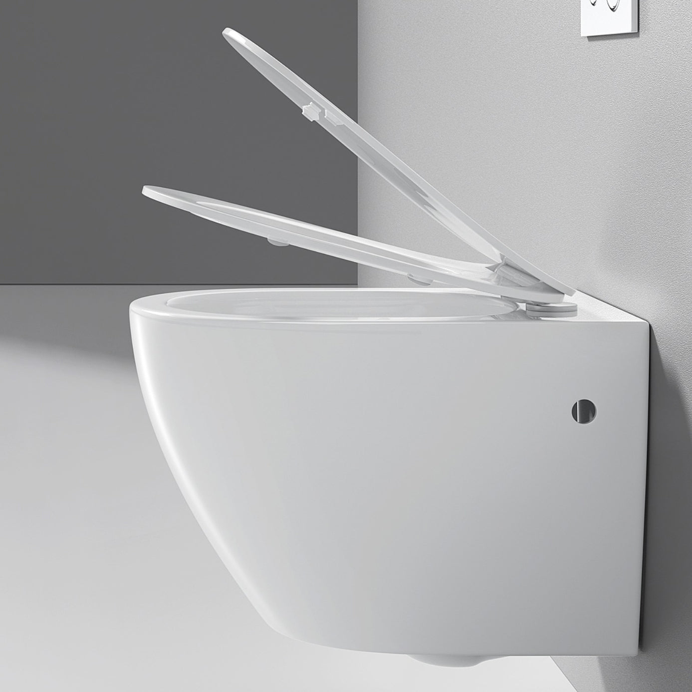 Modern White Flush Toilet Wall Hung One-Piece Toilet with Slow Close Seat