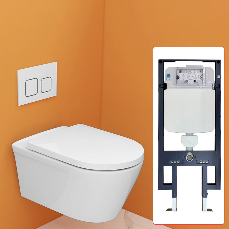 Modern Siphon Jet Toilet Bowl Wall Mount Flush Toilet with Seat for Bathroom