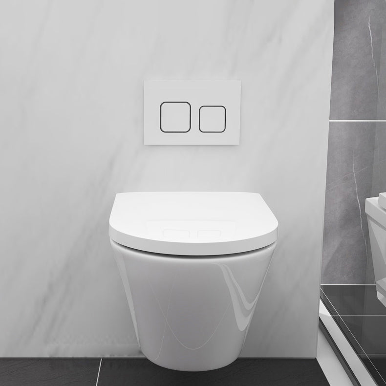 Modern Siphon Jet Toilet Bowl Wall Mount Flush Toilet with Seat for Bathroom