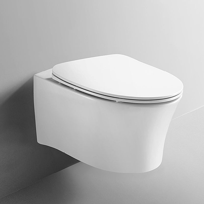Modern Siphon Jet Toilet Bowl Wall Mount Flush Toilet with Seat for Bathroom