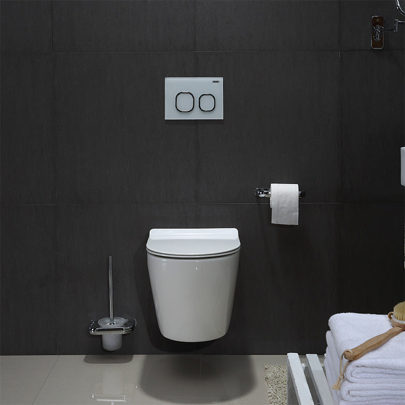 Modern Siphon Jet Toilet Bowl Wall Mount Flush Toilet with Seat for Bathroom