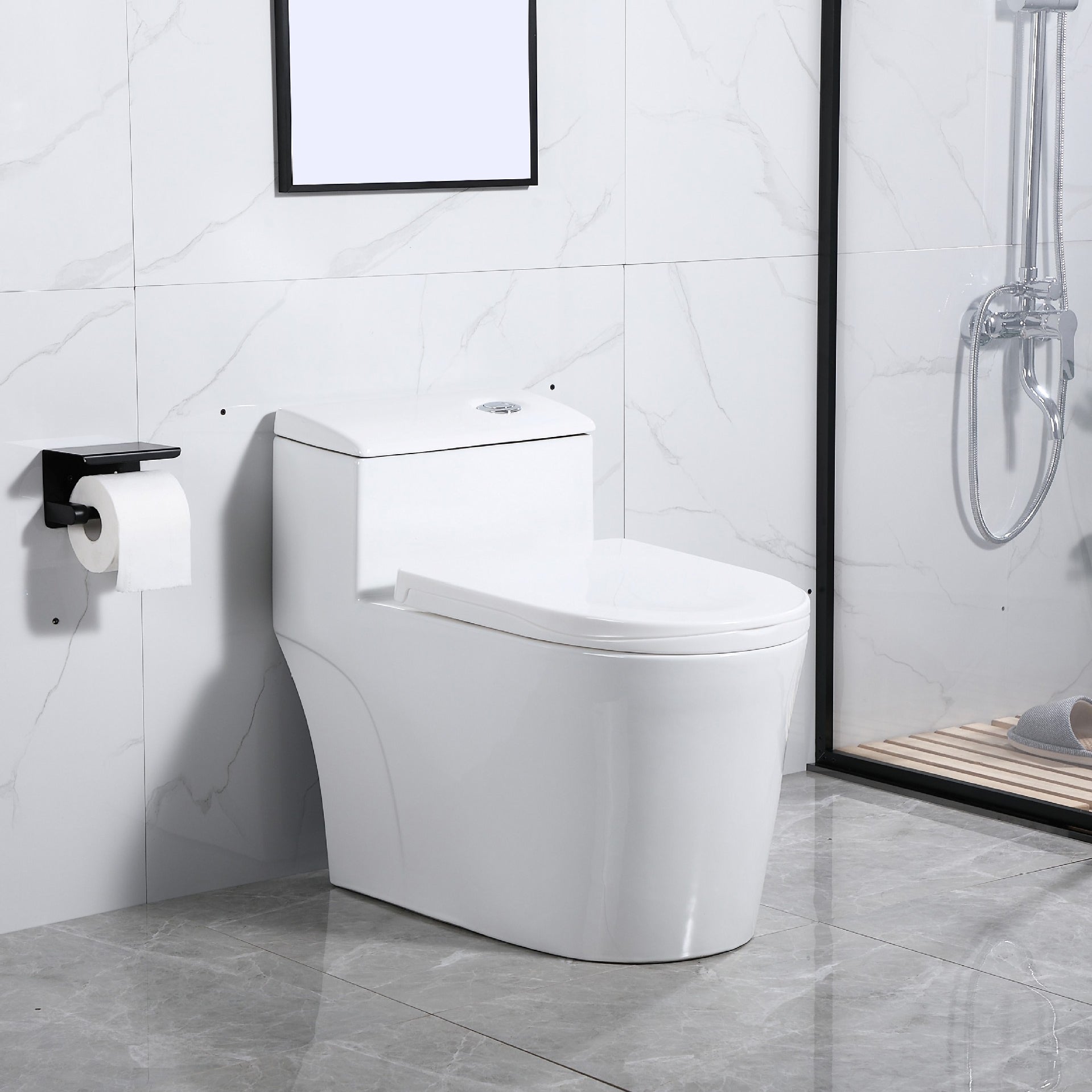 Modern Floor Mounted Toilet Bowl One-Piece Toilet for Washroom