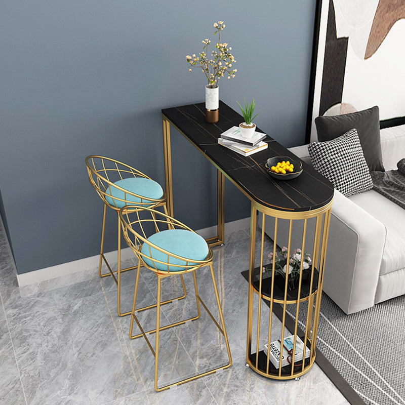 Modern Stone Bar Table Set 1/3 Pieces Fixed Bistro Set for Indoor