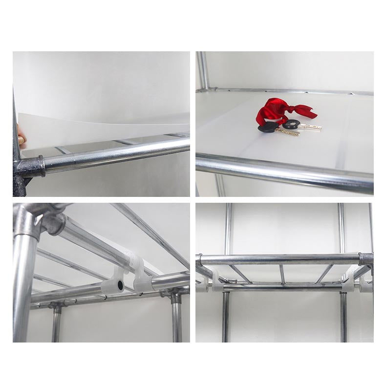 Blue Metal Double Door Modern Wardrobe 2 Doors Wardrobe Cabinet