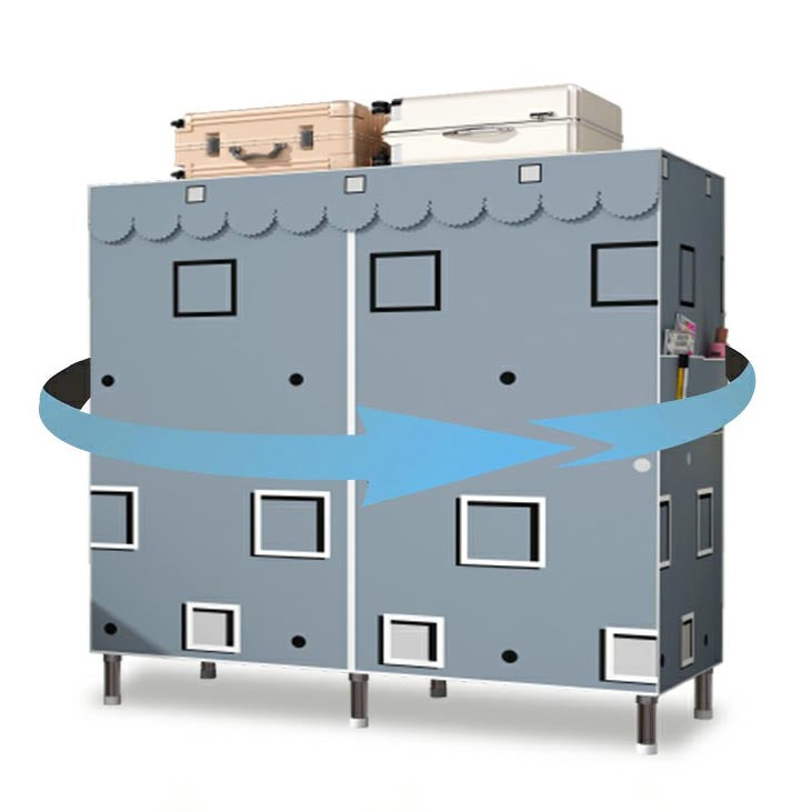 Blue Metal Double Door Modern Wardrobe 2 Doors Wardrobe Cabinet