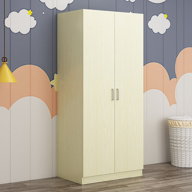 2 Door Modern and Contemporary Armoire Wood 4-shelf Wardrobe