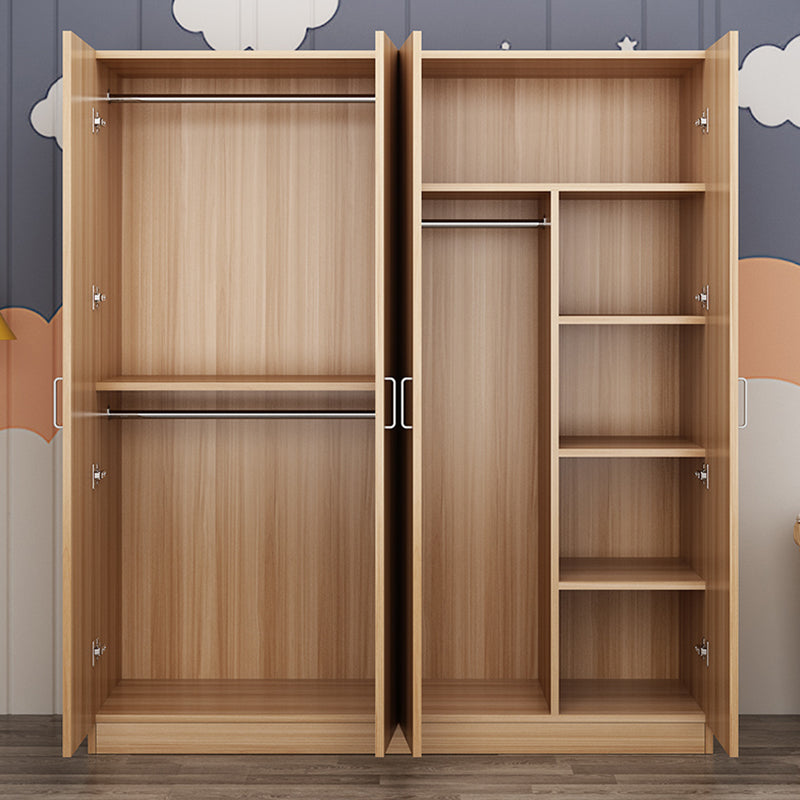 2 Door Modern and Contemporary Armoire Wood 4-shelf Wardrobe
