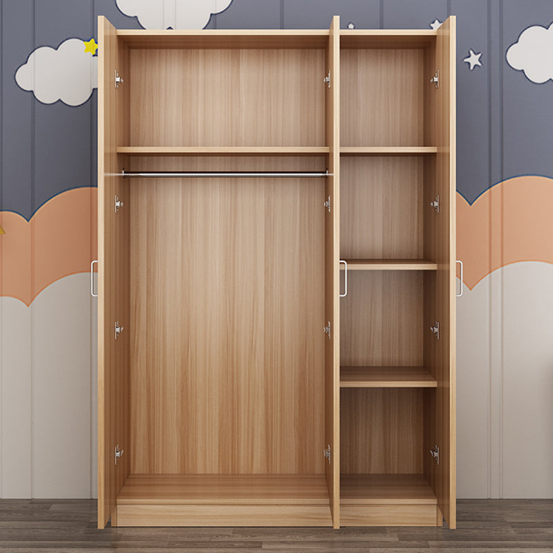2 Door Modern and Contemporary Armoire Wood 4-shelf Wardrobe