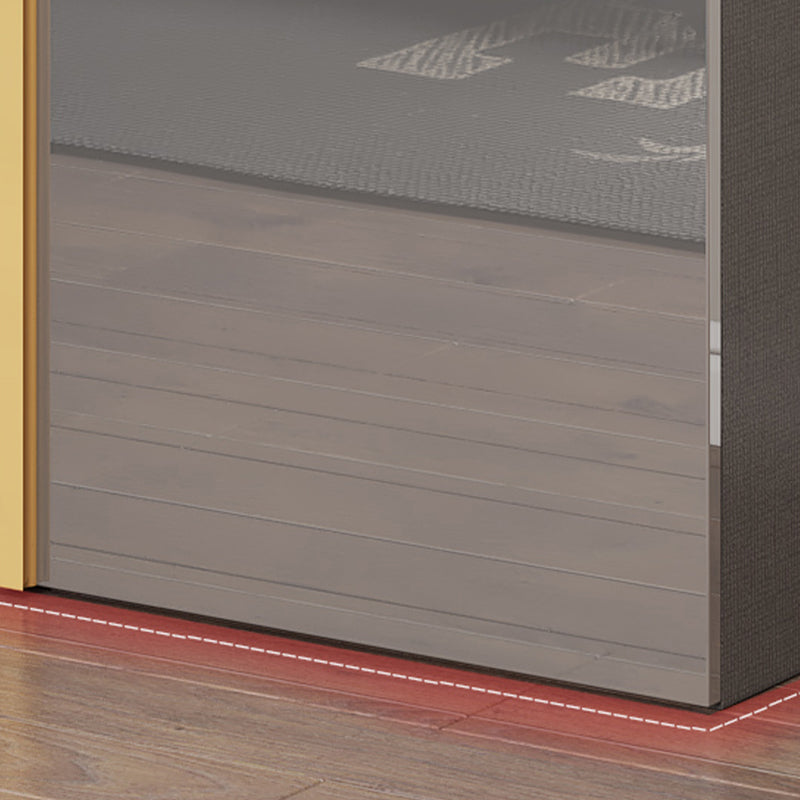 White Paint Light Luxury Wooden Wardrobe with Shelves and Sliding Door