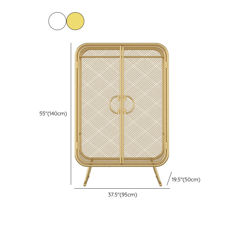 Nordic Iron Grid Wardrobe Long Hanging Storage Metal Storage Cabinet