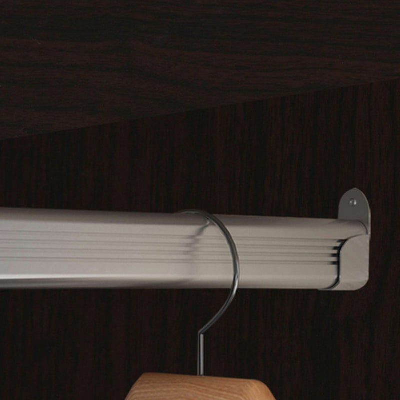 Modern Storage Cabinet Wooden 2-Door Wardrobe Armoire with Shelves and Clothes Rail