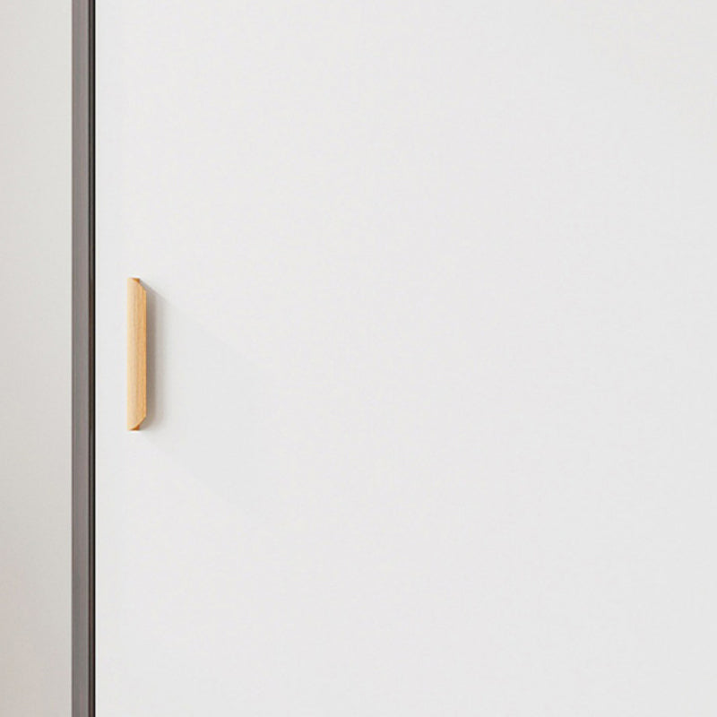 Modern Storage Cabinet Wooden 2-Door Wardrobe Armoire with Shelves and Clothes Rail