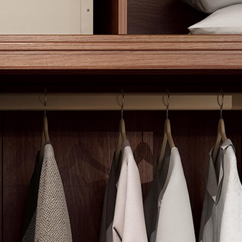 Bedroom Wardrobe Storage Cabinet Artificial Wood Modern - Armoire with Shelves