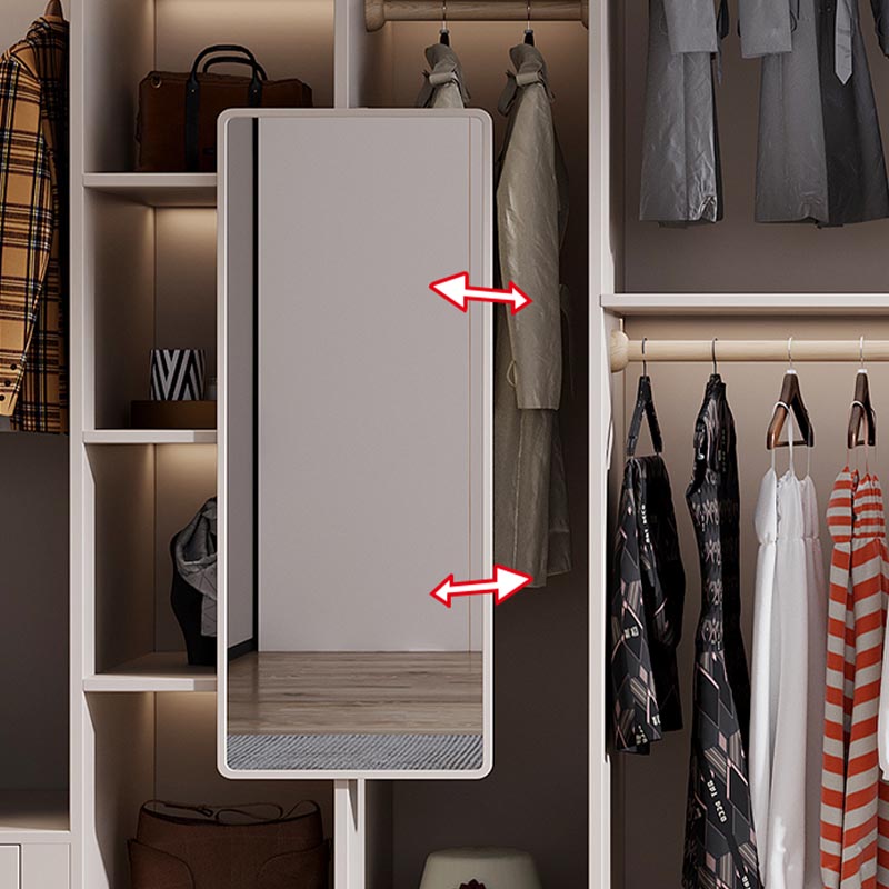 White Modern High Gloss Armoire Wood Armoire with Shelves and Drawers Storage Cabinet