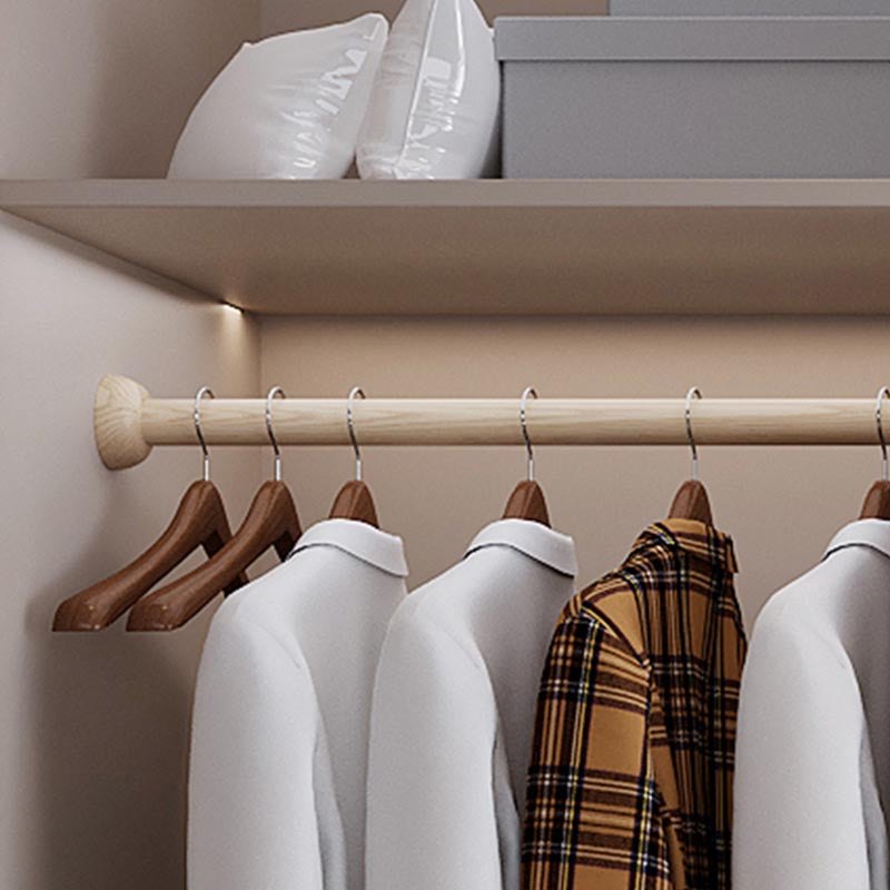 White Modern High Gloss Armoire Wood Armoire with Shelves and Drawers Storage Cabinet