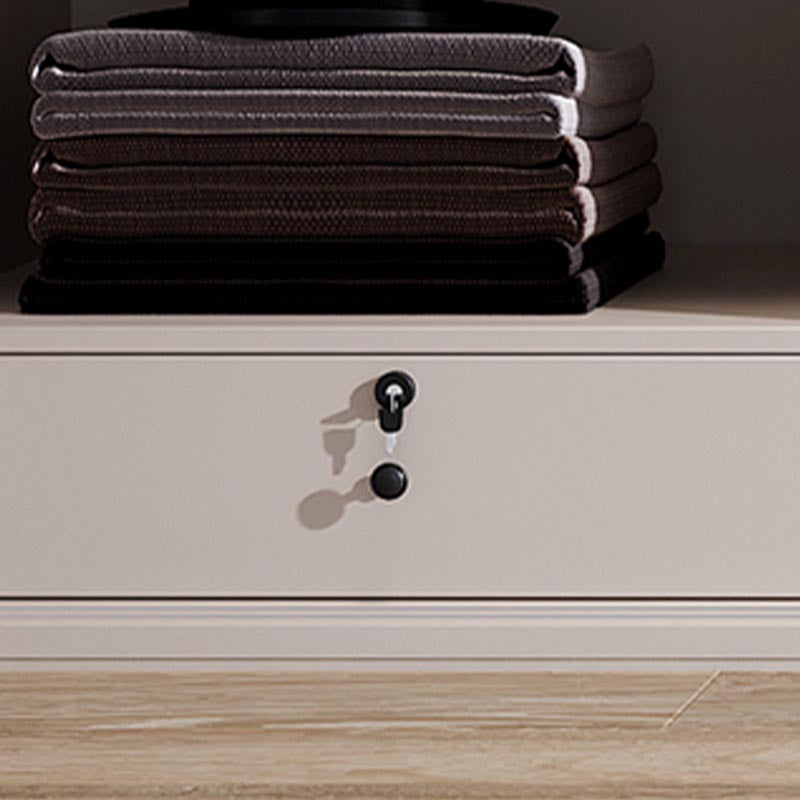 White Modern High Gloss Armoire Wood Armoire with Shelves and Drawers Storage Cabinet