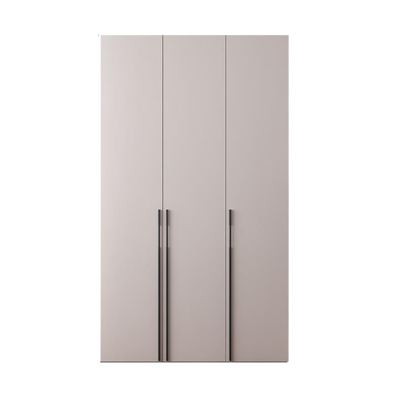 White Modern Armoire Engineered Wood Grand Wardrobe with Drawers and Hanging Rod