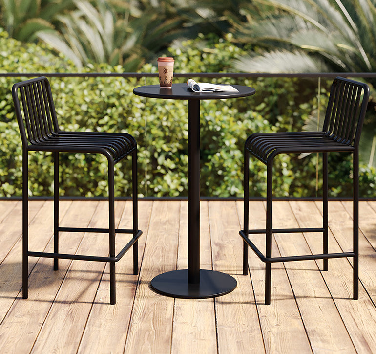 1/3/4 Pieces Industrial Round Bar Table Set Pub Table with Metal Pedestal
