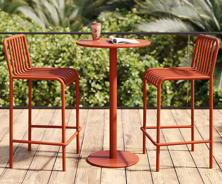 1/3/4 Pieces Industrial Round Bar Table Set Pub Table with Metal Pedestal