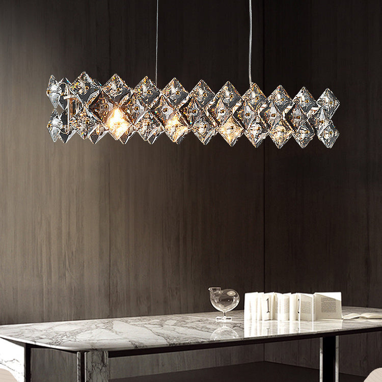 Modern 4/6-Light Golden Kitchen Island Lighting Crystal Island Pendant Lighting