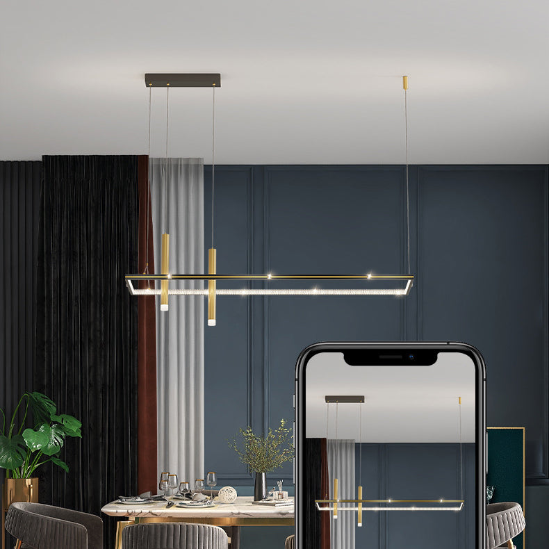 Modern 3-Light Golden Kitchen Island Lighting LED Island Pendant Lighting