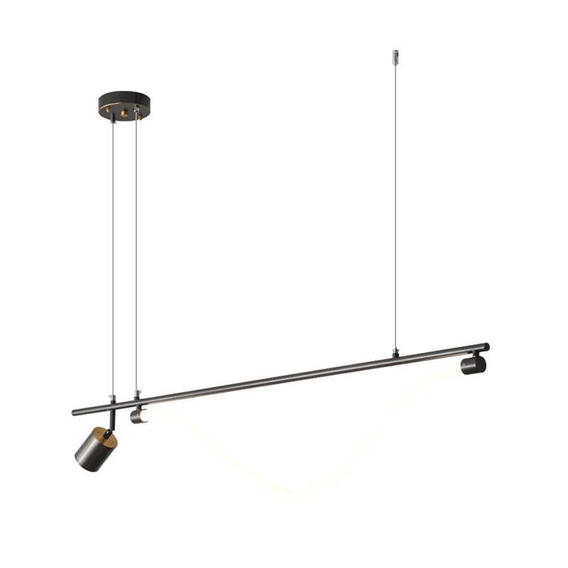 Modern 2-Light Black Kitchen Island Lighting LED Island Pendant Lighting