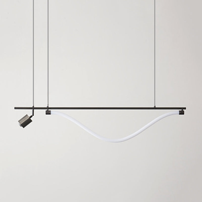 Modern 2-Light Black Kitchen Island Lighting LED Island Pendant Lighting