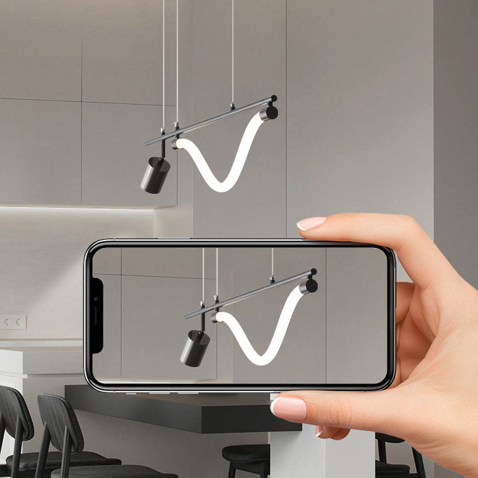 Modern 2-Light Black Kitchen Island Lighting LED Island Pendant Lighting