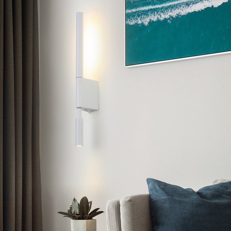 Modernism 2-Light White Wall Mounted Sconce Metallic LED Wall Light