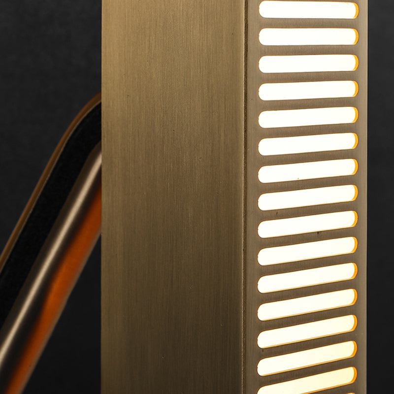 LED Modern Metal Wall Sconce Geometric Shape Wall Light with Acrylic Shade for Bedroom