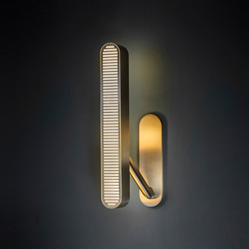 LED Modern Metal Wall Sconce Geometric Shape Wall Light with Acrylic Shade for Bedroom