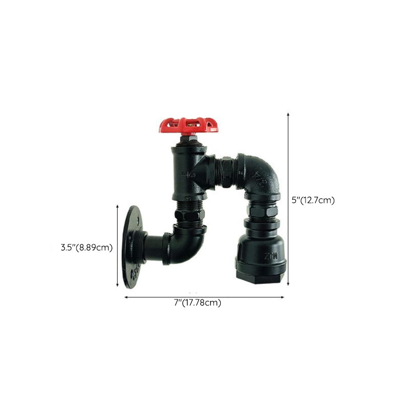 Industrial Wall Sconce Pipe Shape Wall Light with Metal Shade for Living Room